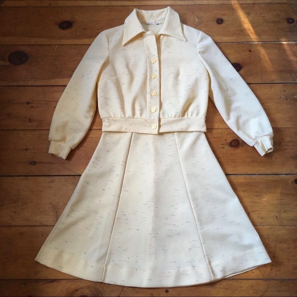 1970s Vintage two piece dress jacket set